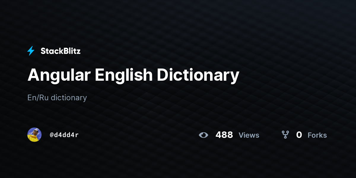 Angular English Dictionary - StackBlitz