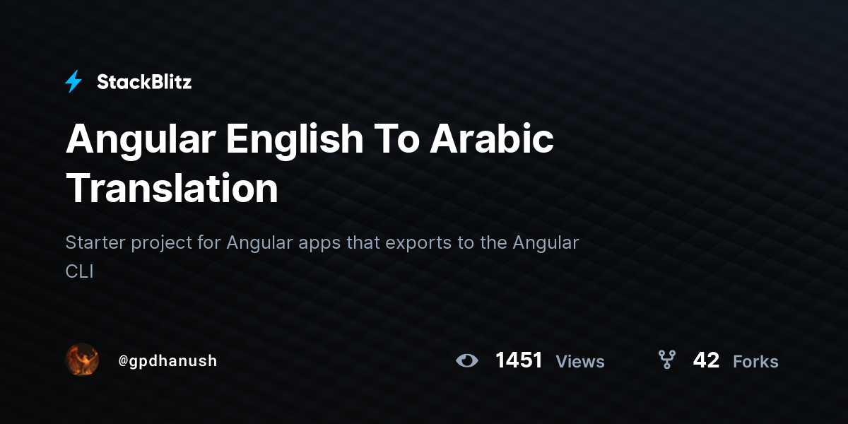 Angular English To Arabic Translation StackBlitz
