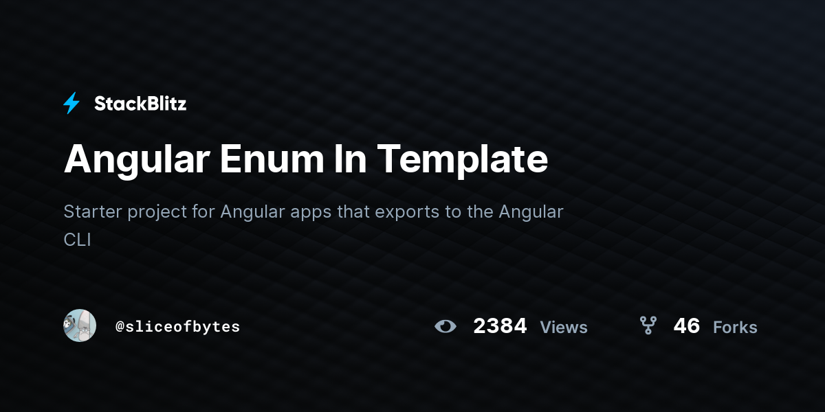 Angular Enum In Template StackBlitz