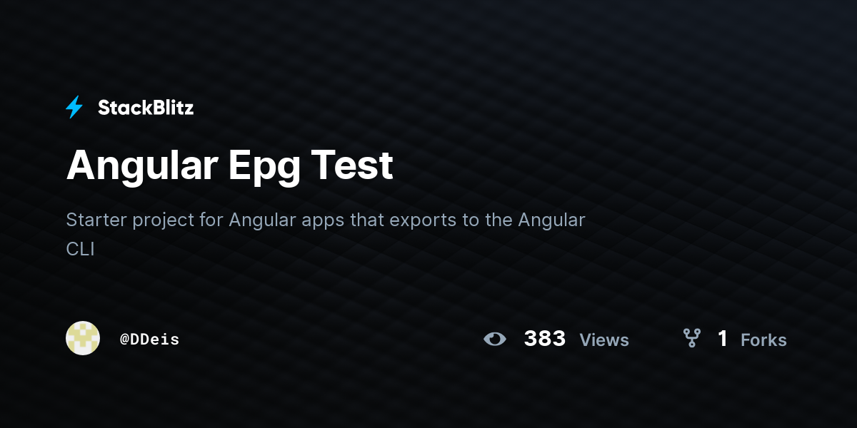 Angular Epg Test - StackBlitz