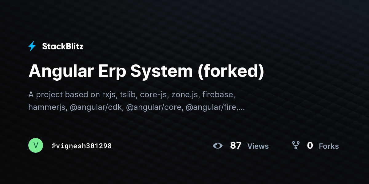 Angular Erp System (forked) - StackBlitz