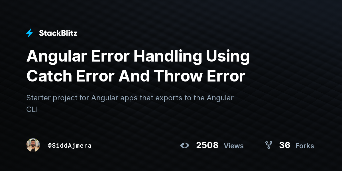 Angular Error Handling Using Catch Error And Throw Error - StackBlitz