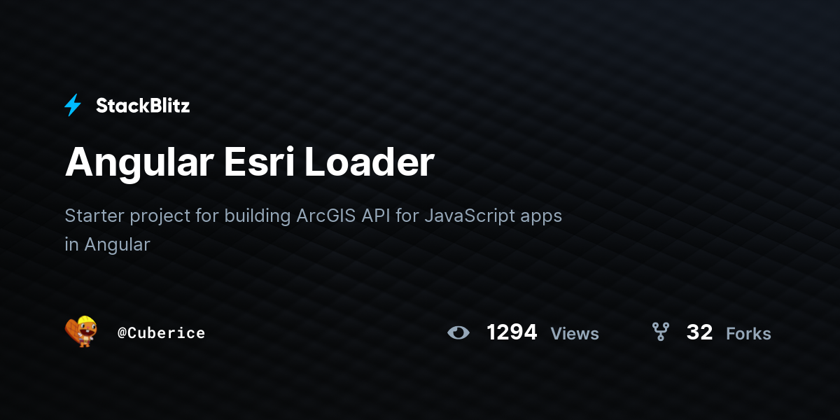 Angular Esri Loader - StackBlitz