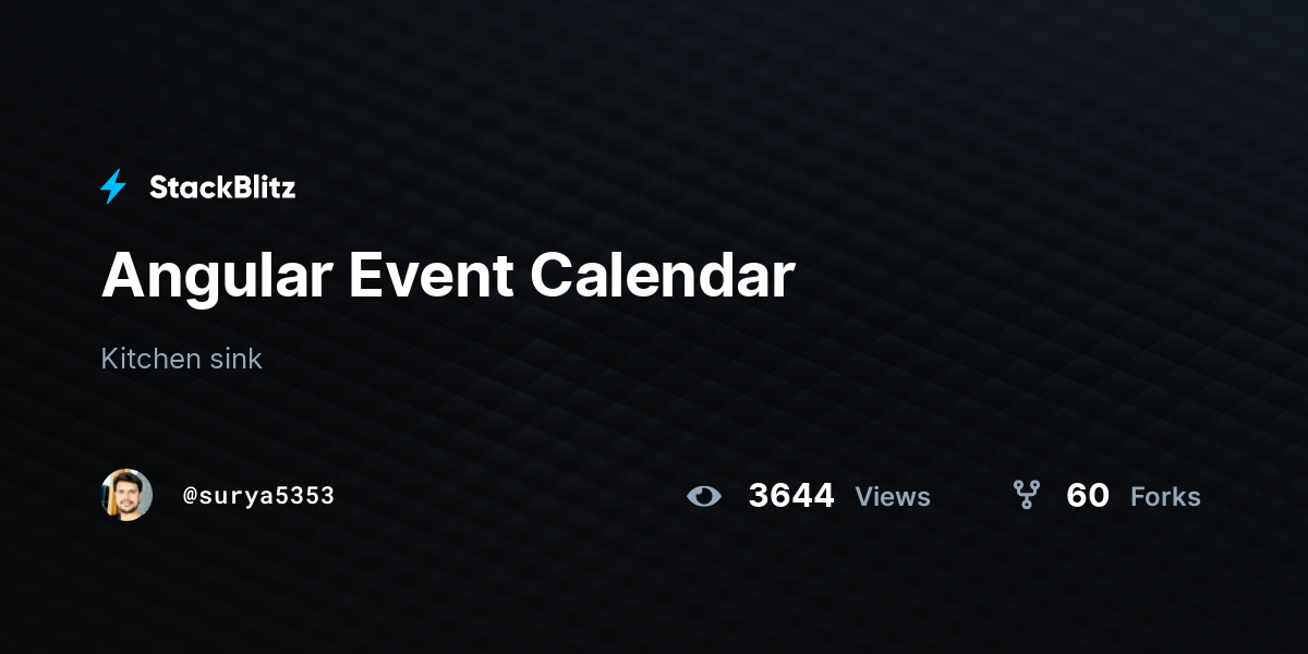 Angular Event Calendar - StackBlitz
