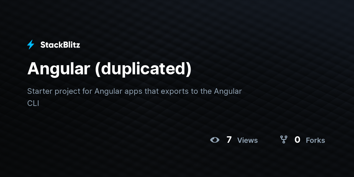 Angular (duplicated) - StackBlitz