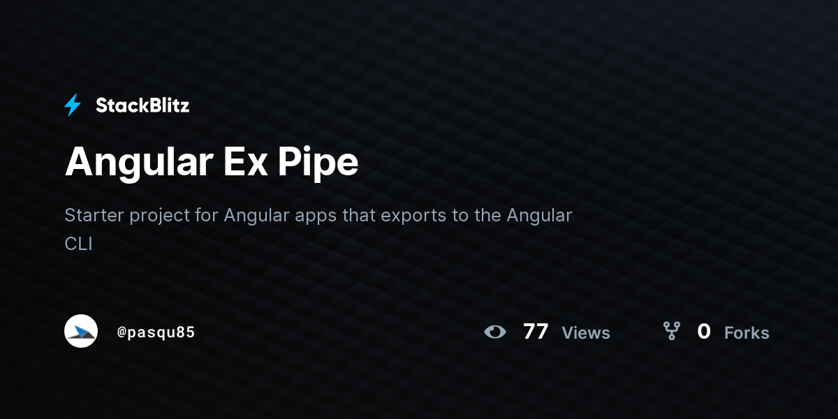 Angular Ex Pipe - StackBlitz