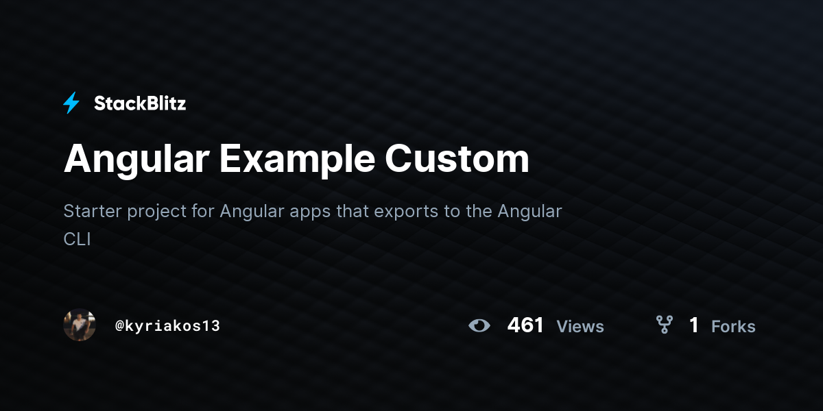Angular Example Custom - StackBlitz