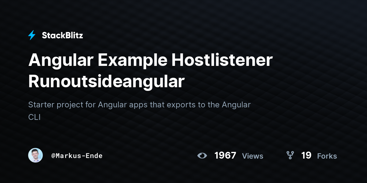 Angular Example Hostlistener Runoutsideangular - StackBlitz