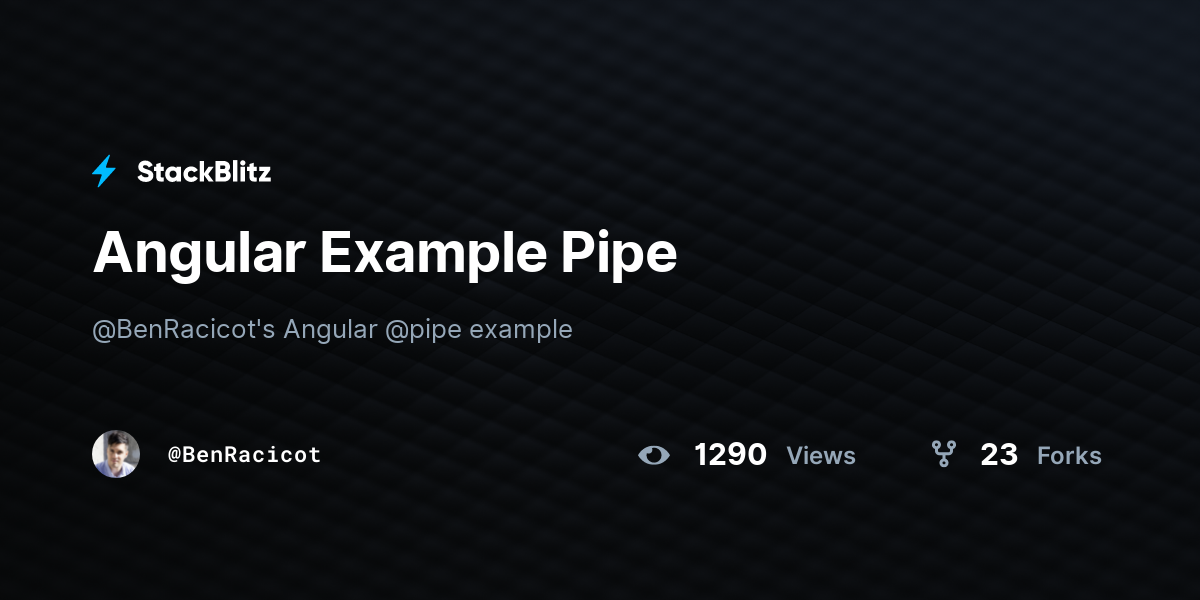 Angular Example Pipe - StackBlitz