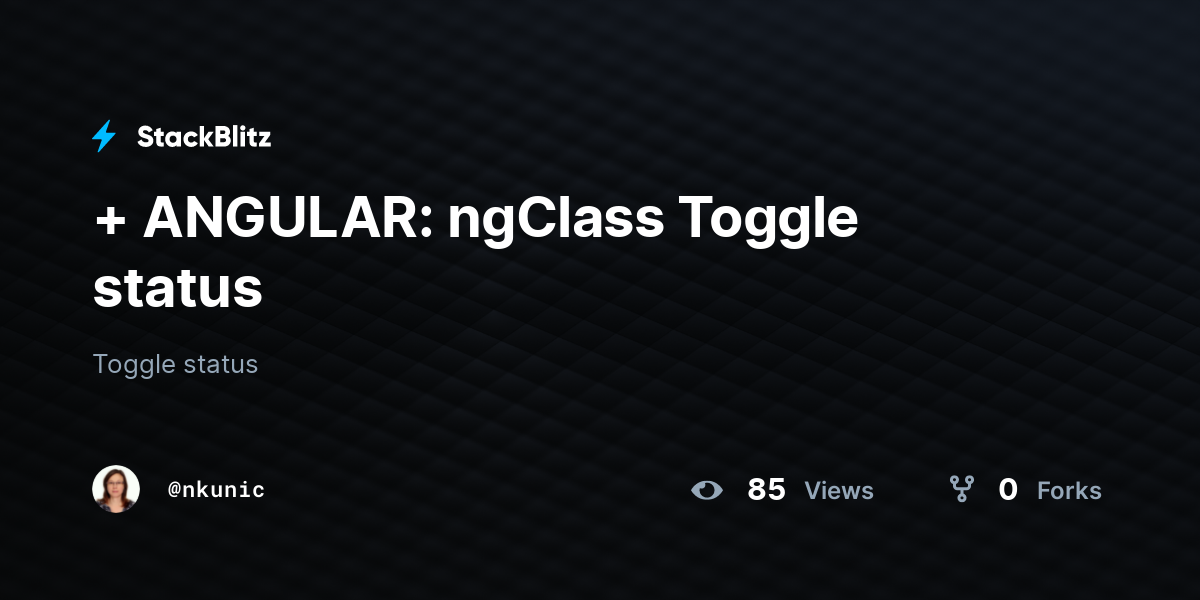 + ANGULAR ngClass Toggle status StackBlitz