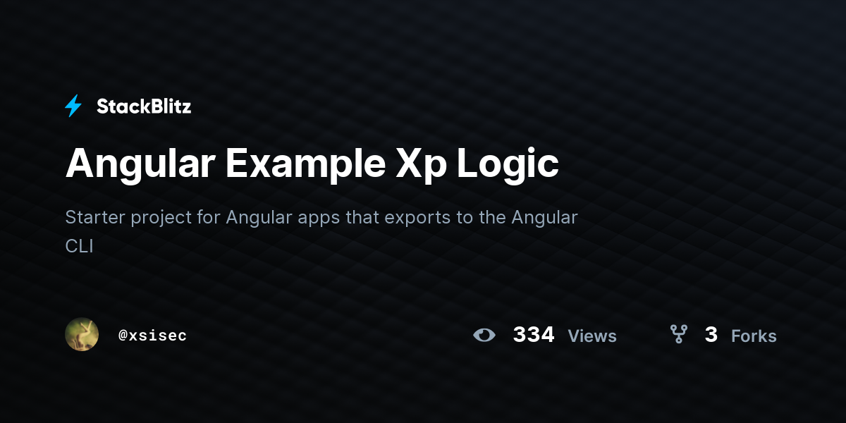 Angular Example Xp Logic - StackBlitz