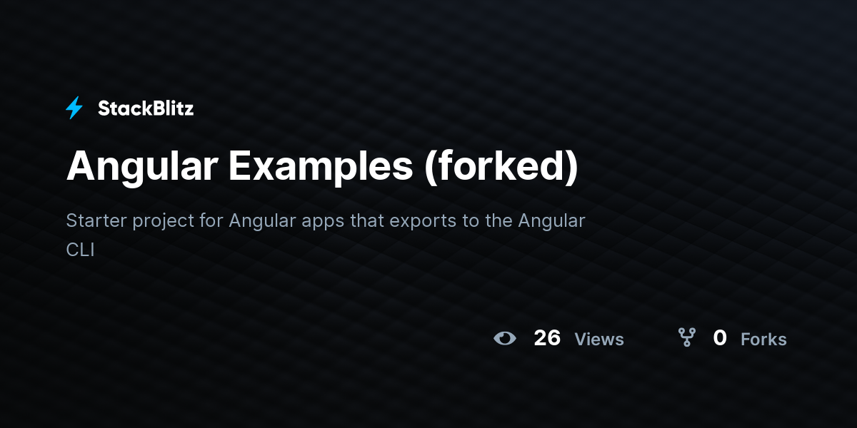 Angular Examples (forked) - StackBlitz