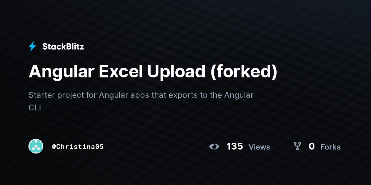 Angular Excel Upload (forked) - StackBlitz