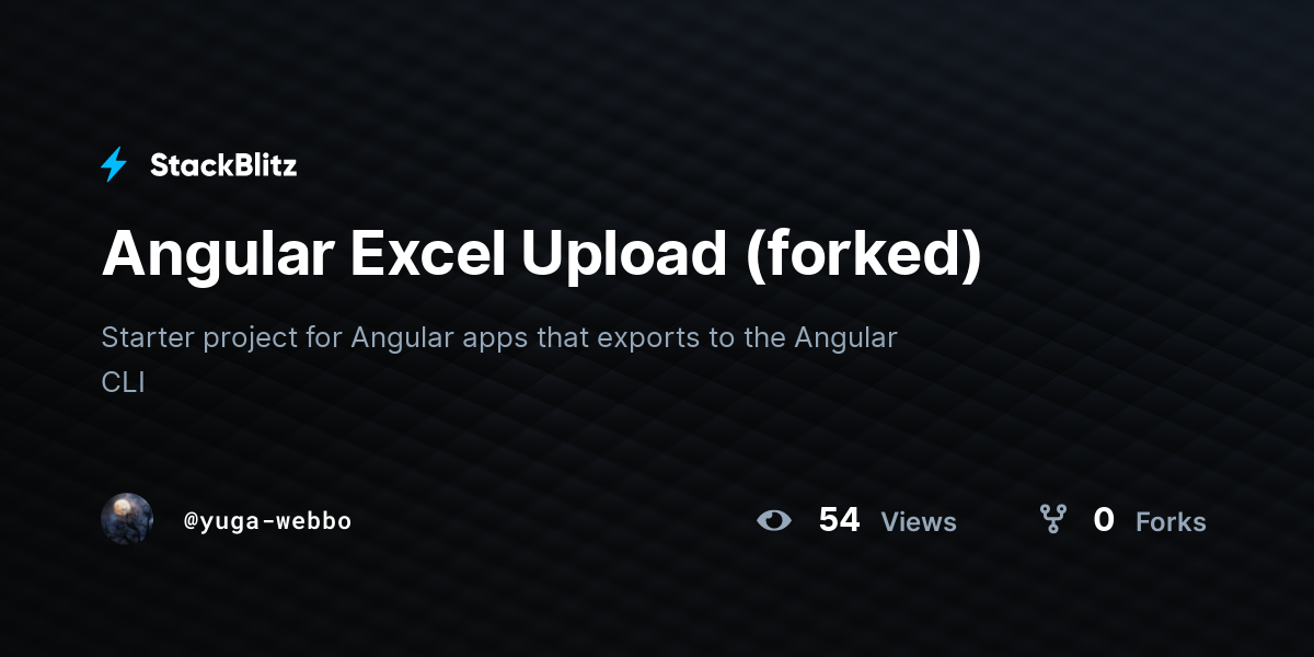 Angular Excel Upload (forked) - StackBlitz
