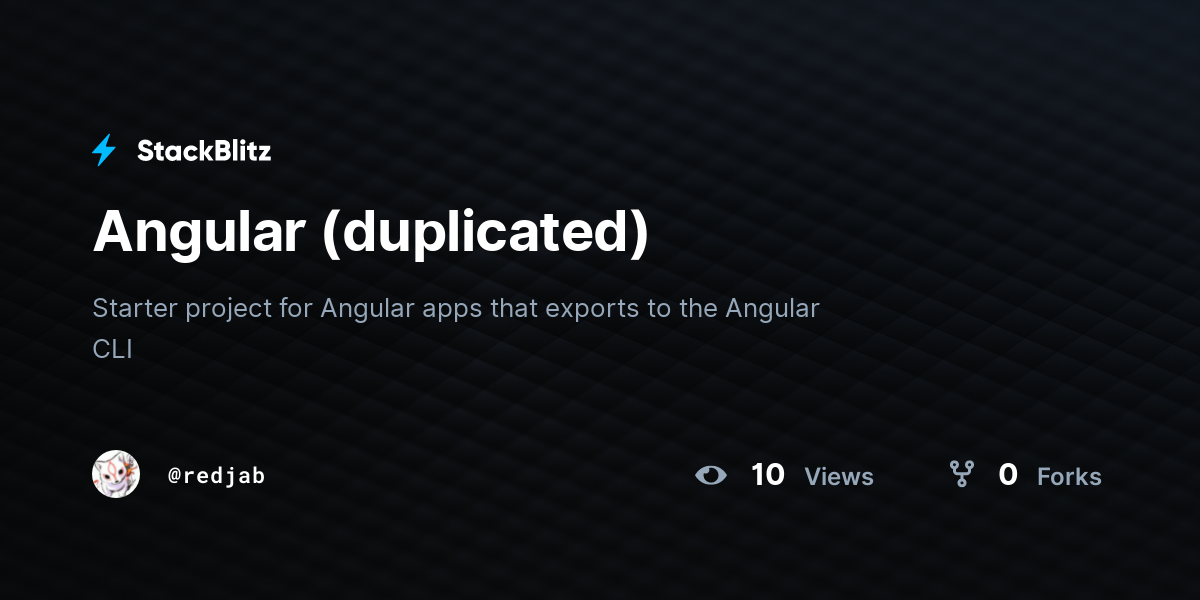 Angular (duplicated) - StackBlitz