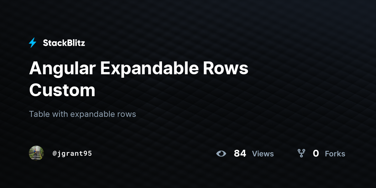 Angular Expandable Rows Custom - StackBlitz