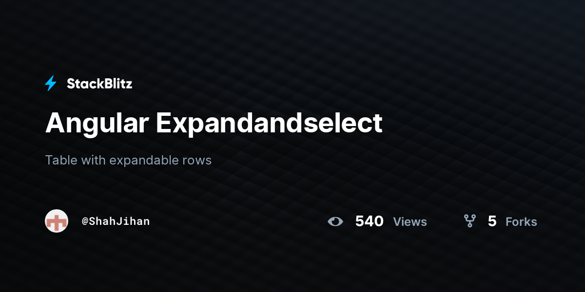Angular Expandandselect - StackBlitz