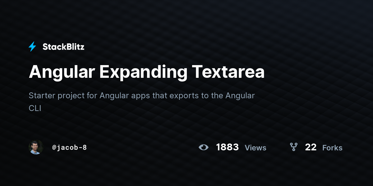 Angular Expanding Textarea - StackBlitz