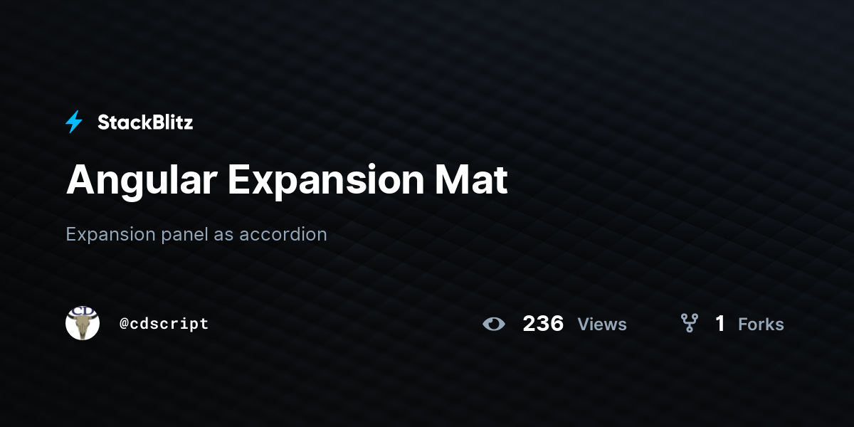 Angular Expansion Mat - StackBlitz