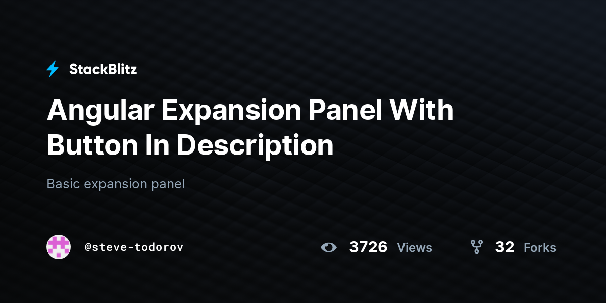 Angular Expansion Panel With Button In Description - StackBlitz