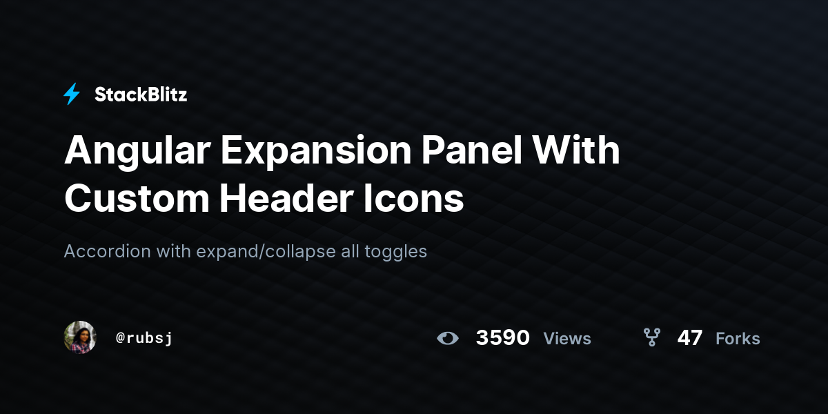 Angular Expansion Panel With Custom Header Icons - StackBlitz