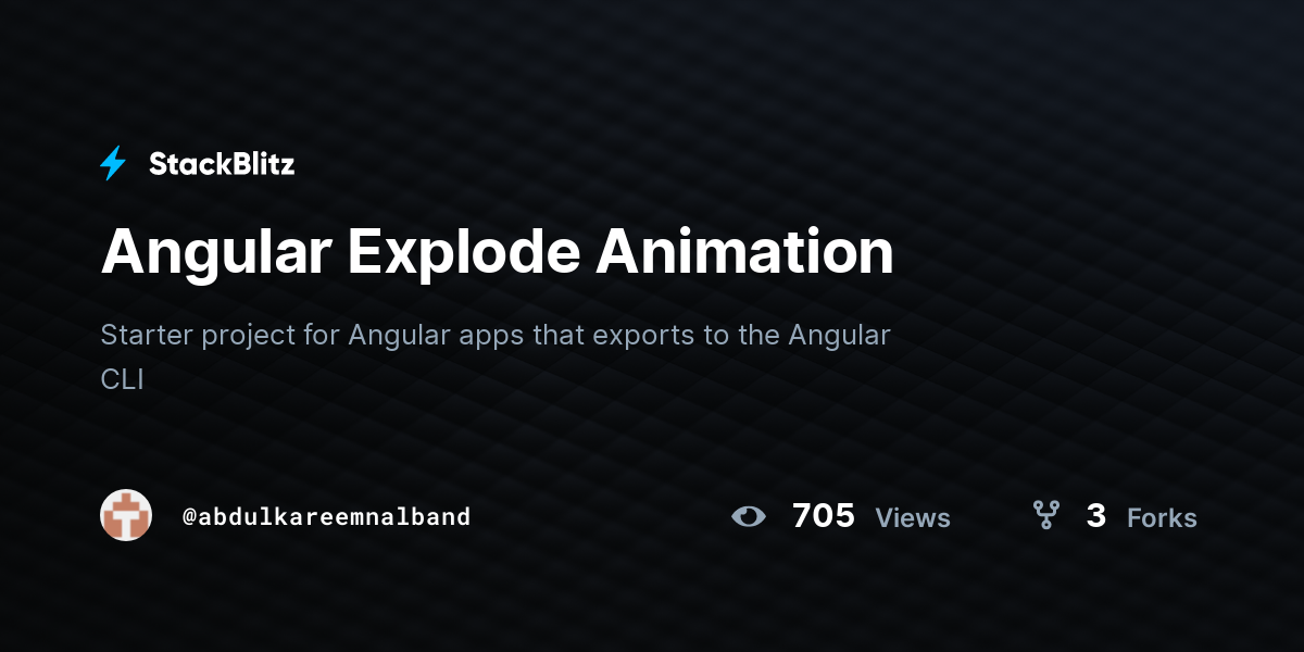 Angular Explode Animation - StackBlitz