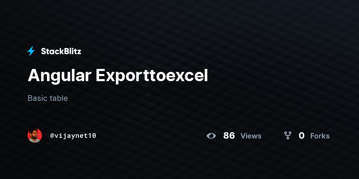 Angular Exporttoexcel - StackBlitz