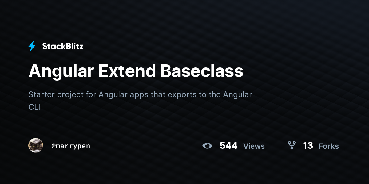 Angular Extend Baseclass - StackBlitz