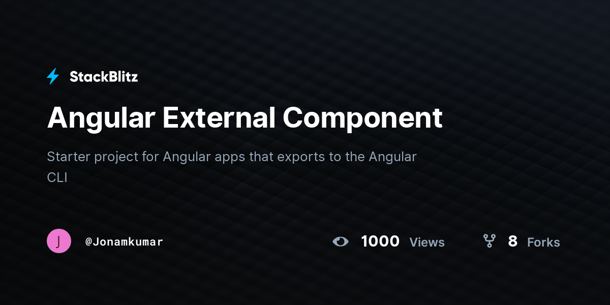 Angular External Component - StackBlitz