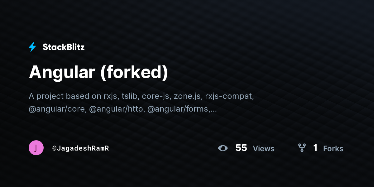 Angular (forked) - StackBlitz