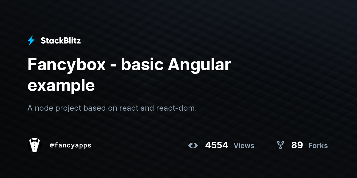 Fancybox - basic Angular example - StackBlitz