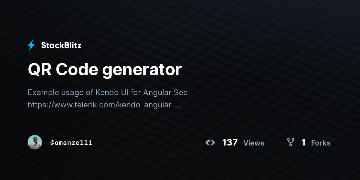 QR Code generator - StackBlitz