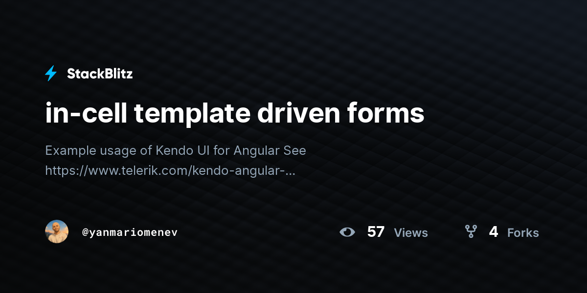 in-cell template driven forms - StackBlitz