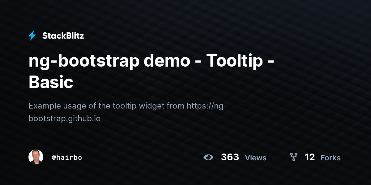 ng-bootstrap demo - Tooltip - Basic - StackBlitz
