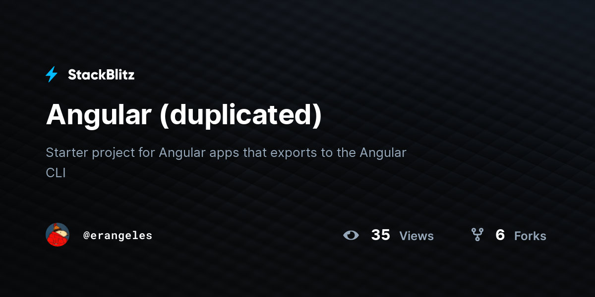 Angular (duplicated) - StackBlitz