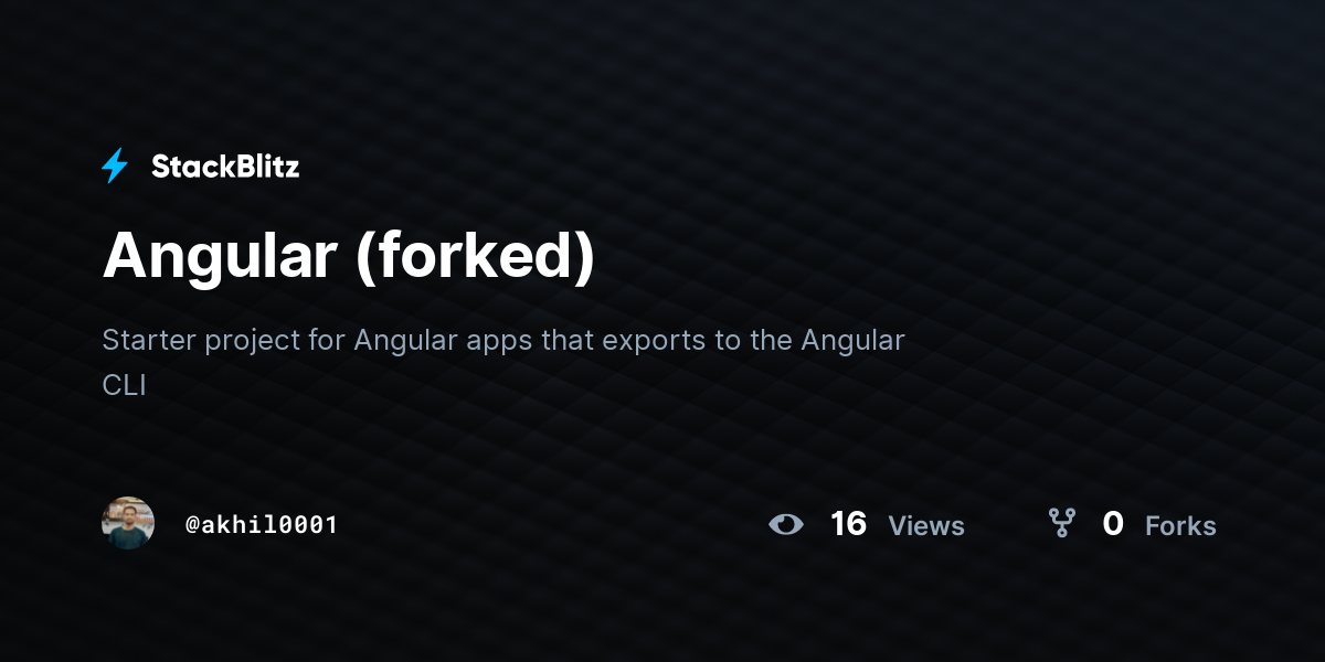 Angular (forked) - StackBlitz