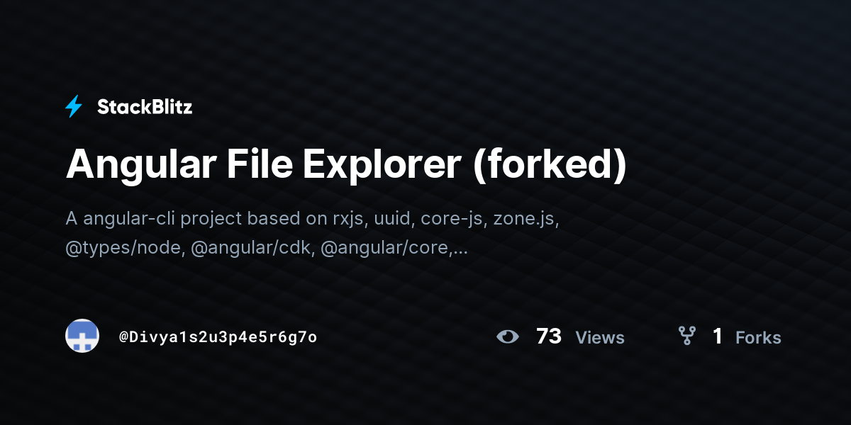 Angular File Explorer (forked) - StackBlitz