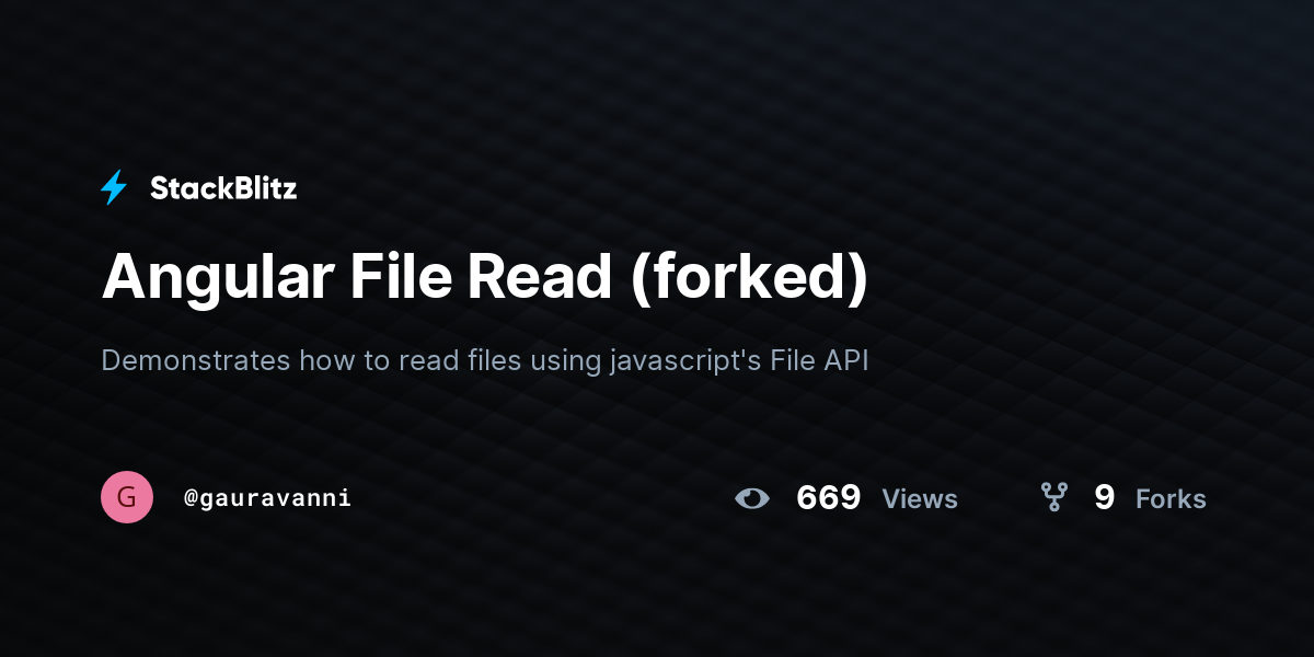 Angular File Read (forked) - StackBlitz