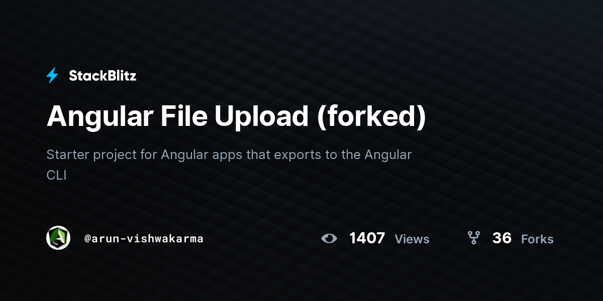 Angular File Upload (forked) - StackBlitz