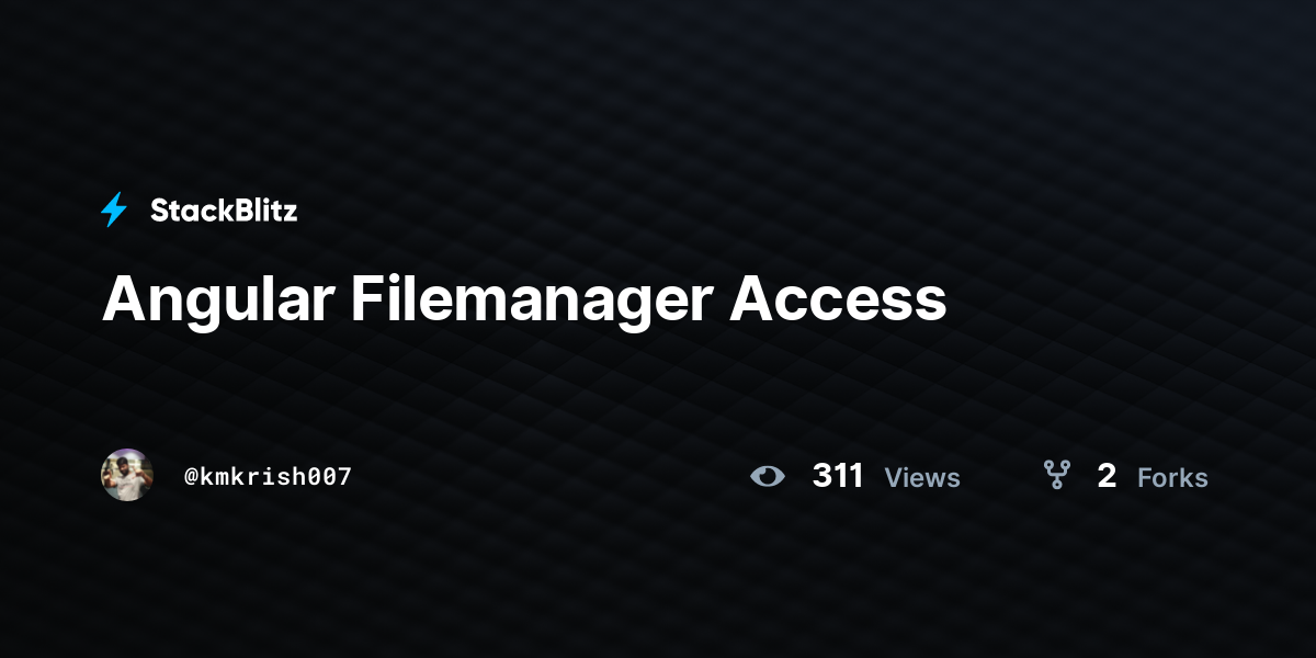 Angular Filemanager Access - StackBlitz