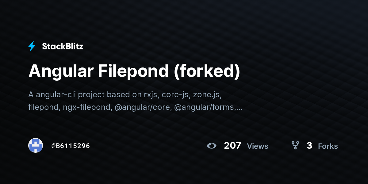 Angular Filepond (forked) - StackBlitz
