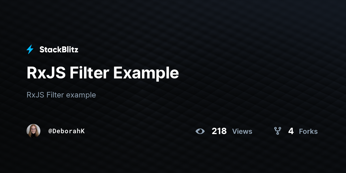 RxJS Filter Example - StackBlitz