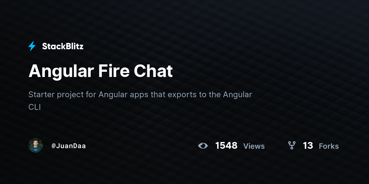 Angular Fire Chat - StackBlitz