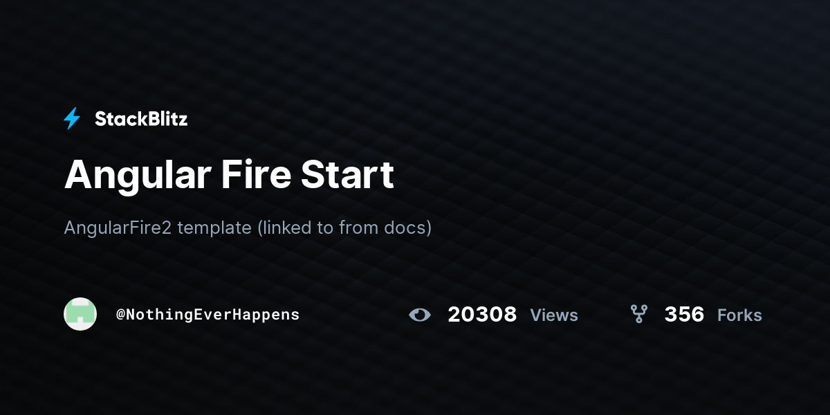 Angular Fire Start Stackblitz
