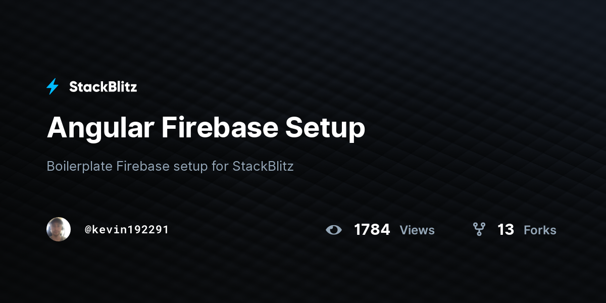 Angular Firebase Setup - StackBlitz