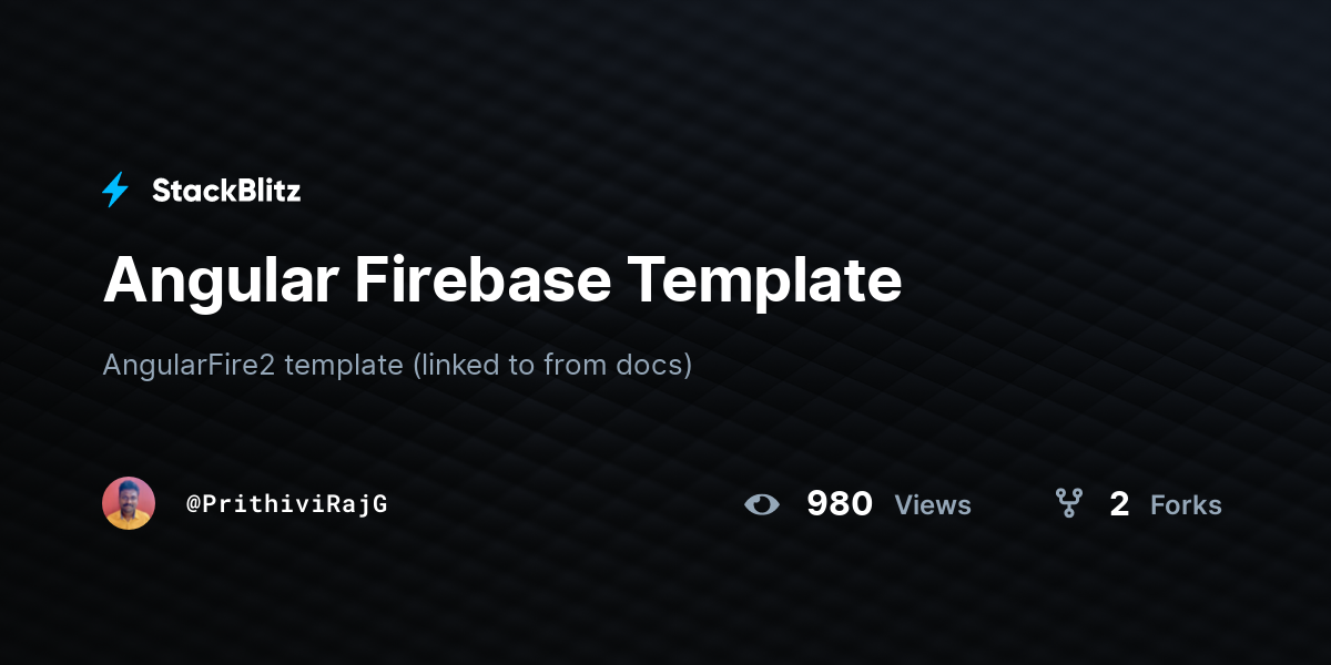 Angular Firebase Template - StackBlitz