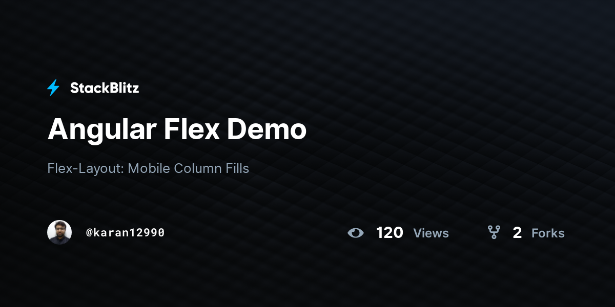 Angular Flex Demo - StackBlitz