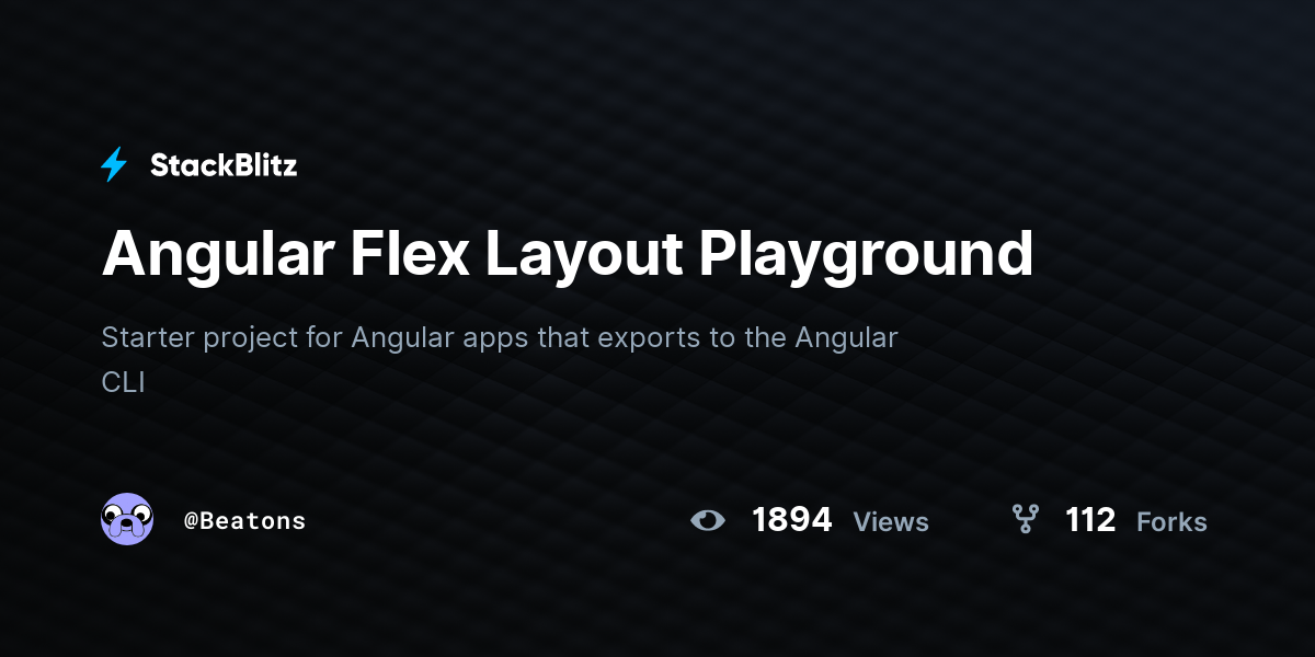 Angular Flex Layout Playground - StackBlitz