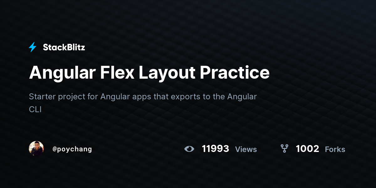 Angular Flex Layout Practice - StackBlitz