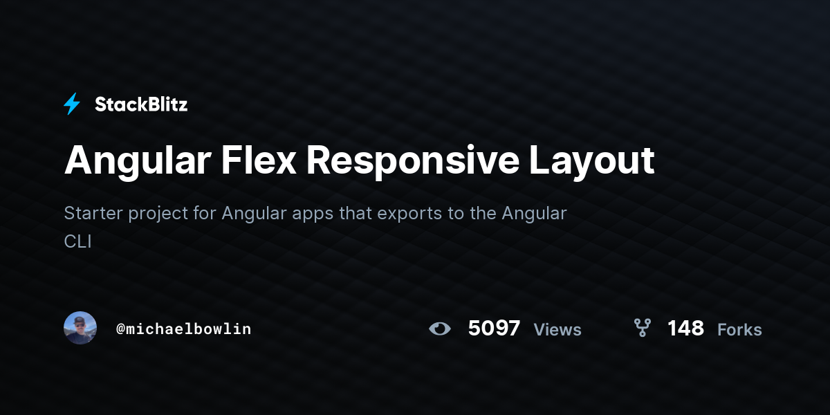Angular Flex Responsive Layout - StackBlitz